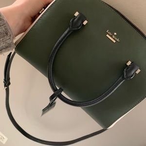 Never used Kate Spade Green and Tan Med. Purse